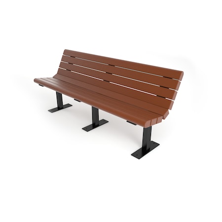 Frog Furnishings Brown 6' Jameson Bench Surface Mount w/ Black Frame PB 6BROBFJAM